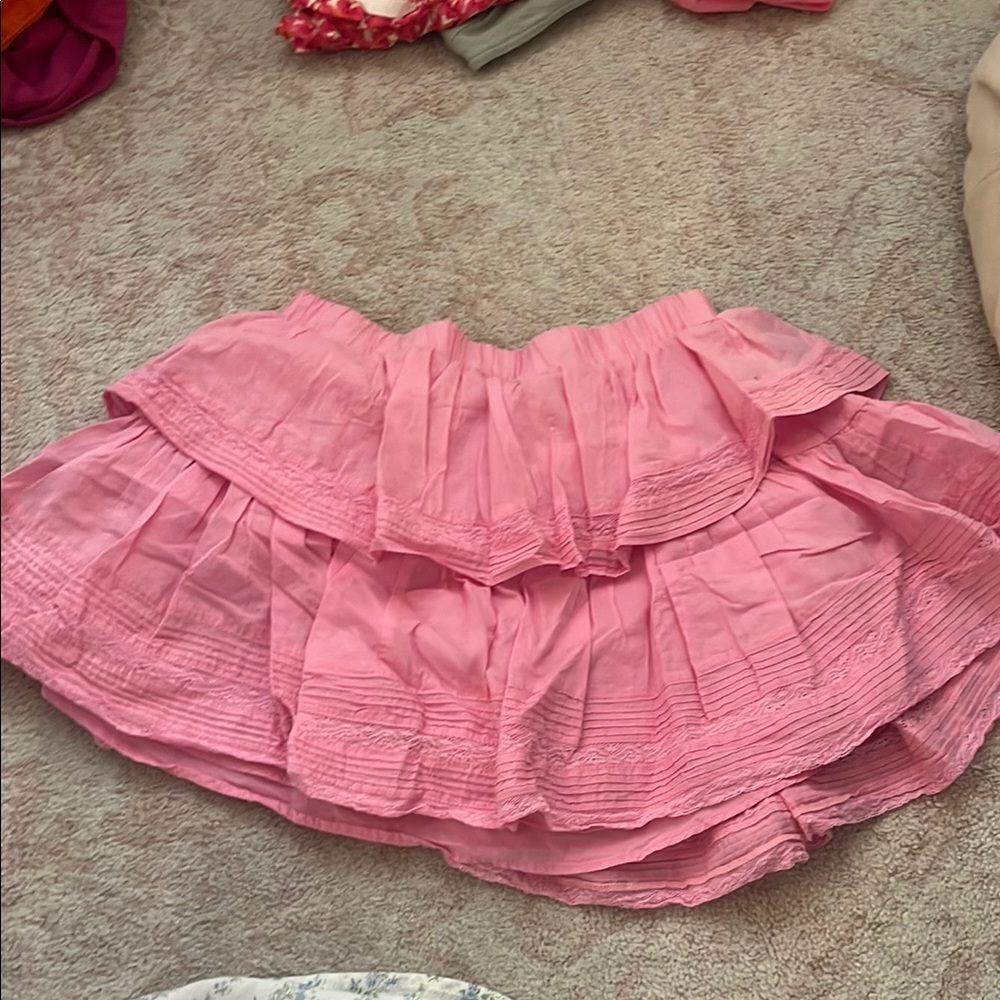 Elegant Pink Ruffled Mini Skirt